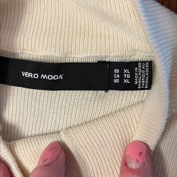 Vero Moda Cream Mock Neck Button Knit Sweater - Picture 7 of 7